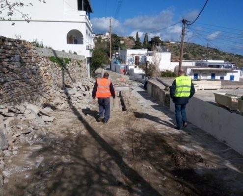 Pipe replacement on the main road of Lefkes (Ramnos)